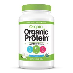 Orgain Organic Plant Based Protein Powder Vanilla Bean Vegan
