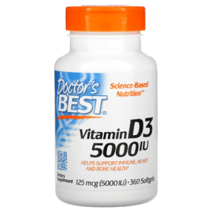 Doctor's Best Vitamin D3 125 mcg 5000 IU 360 Softgels