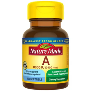 Nature Made Vitamin A 8000 IU 100 Softgels Essential For Eye Health